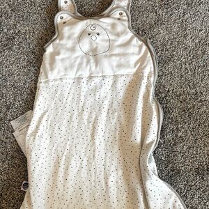 Nested Bean White Sleep Sack with Subtle Dots